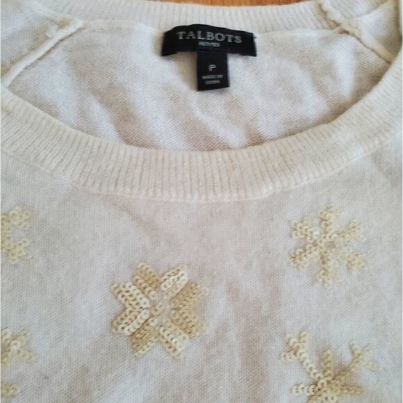 Talbots Lambswool Snowflake Sweater Petite - Picture 2 of 5